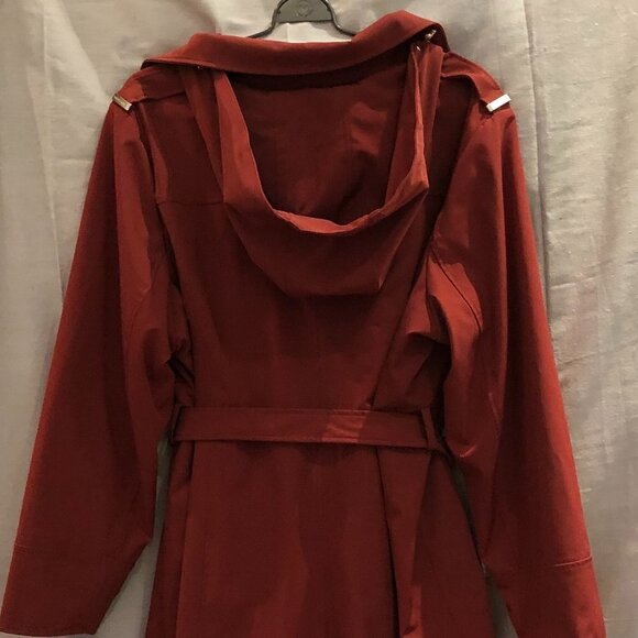 MICHAEL KORS Women's Plus Size Hooded Belted Trench Coat Harvest Orange Size 2X - Picture 11 of 13